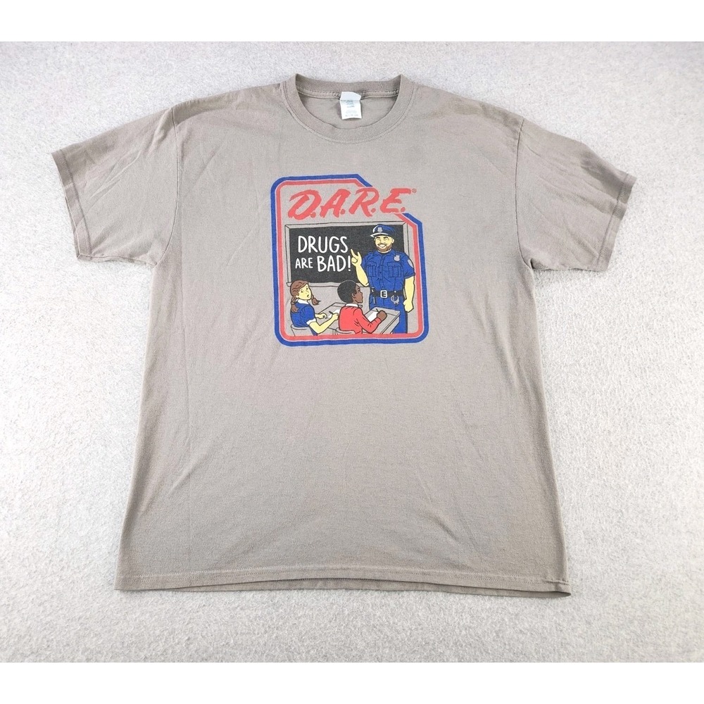 DARE Drugs Are Bad Teacher Tee‎ Rare D.A.R.E T-shirt Police Funny Adult Large